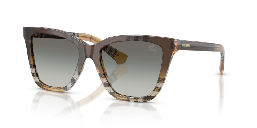 BURBERRY CATEYE CHECK SAND PLASTIC FULL SUNGLASS