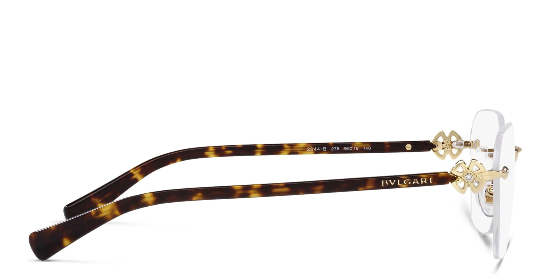 BVLGARI METAL RIMLESS HAVANA IRREGULAR FRAME