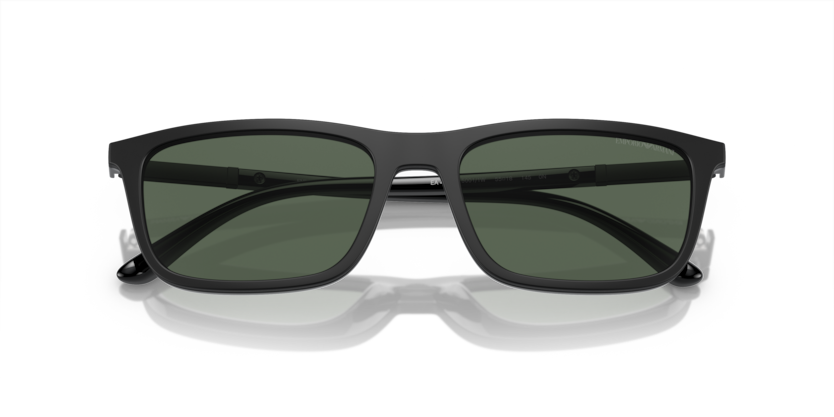 EMPORIO ARMANI CLIP ON PLASTIC RECTANGLE SHINY BLACK FULL FRAME