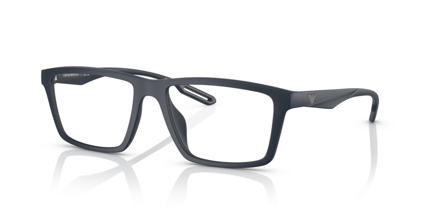 EMPORIO ARMANI PLASTIC MATTE BLUE RECTANGLE CLIP ON FRAME