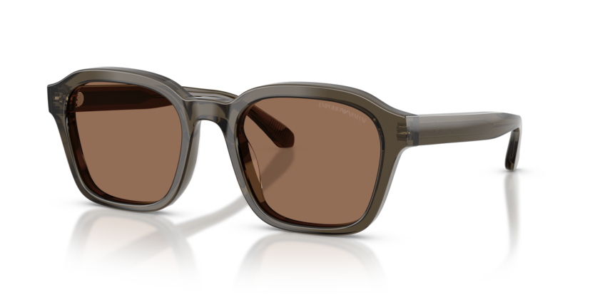 EMPORIO ARMANI PLASTIC SHINY TRANSPARENT GRY IRREGULAR FULL SUNGLASS