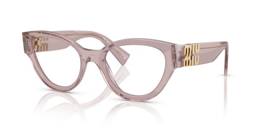 MIU MIU PLASTIC CATEYE TRANSPARENT MAUVE FULL FRAME