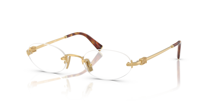 MIU MIU METAL OVAL GOLD RIMLESS FRAME
