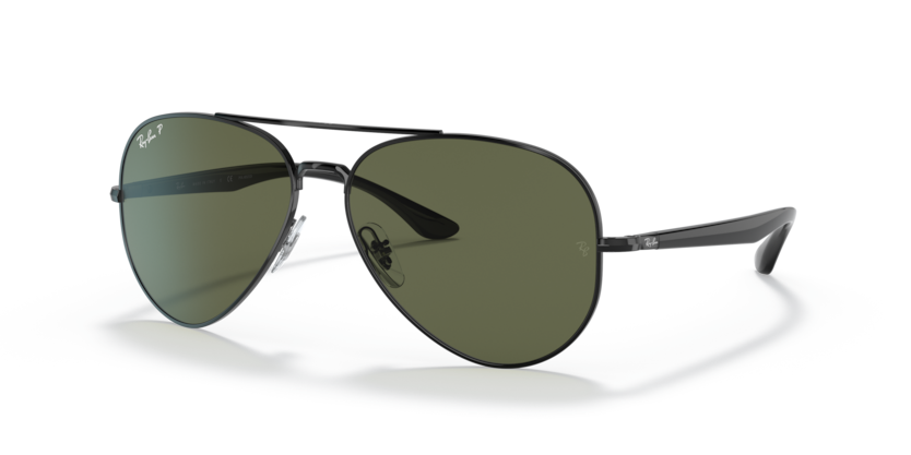 RAYBAN METAL DB AVIATOR BLACK GREEN FULL SUNGLASS