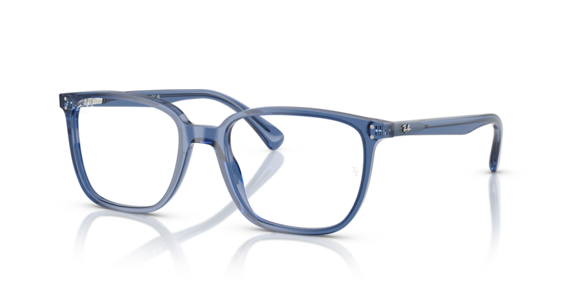 RAYBAN PLASTIC TRANSPARENT LIGHT BLUE SQUARE FULL FRAME