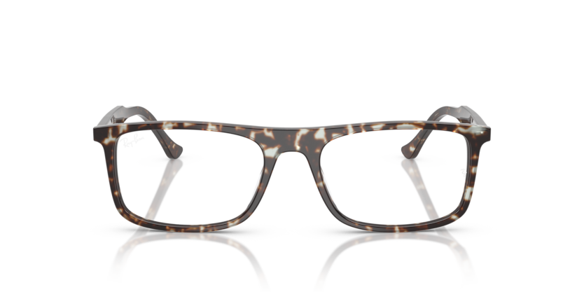 RAYBAN PLASTIC RECTANGLE YELOW WHITE HAVANA  FULL FRAME