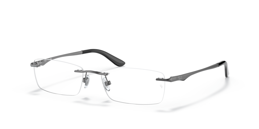 RAYBAN METAL GUNMETAL RECTANGLE RIMLESS FRAME