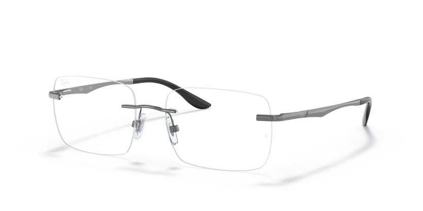 RAYBAN METAL RECTANGLE SILVER RIMLESS FRAME
