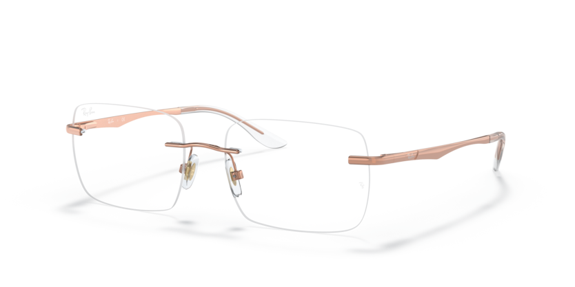 RAYBAN METAL ROSE GOLD SQUARE RIMLESS FRAME