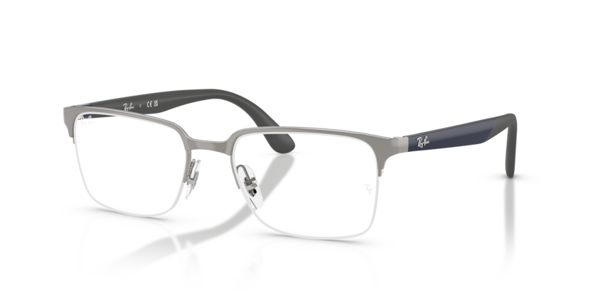 RAYBAN METAL RECTANGLE SEMI RIM GUNMETAL FRAME