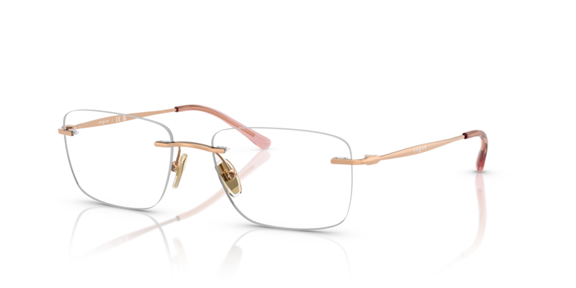 VOGUE METAL ROSE GOLD SQUARE RIMLESS FRAME