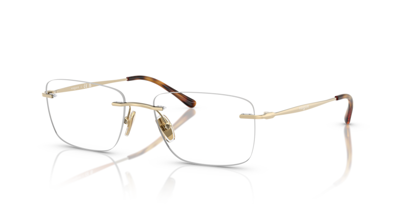 VOGUE METAL PALE GOLD SQUARE RIMLESS FRAME