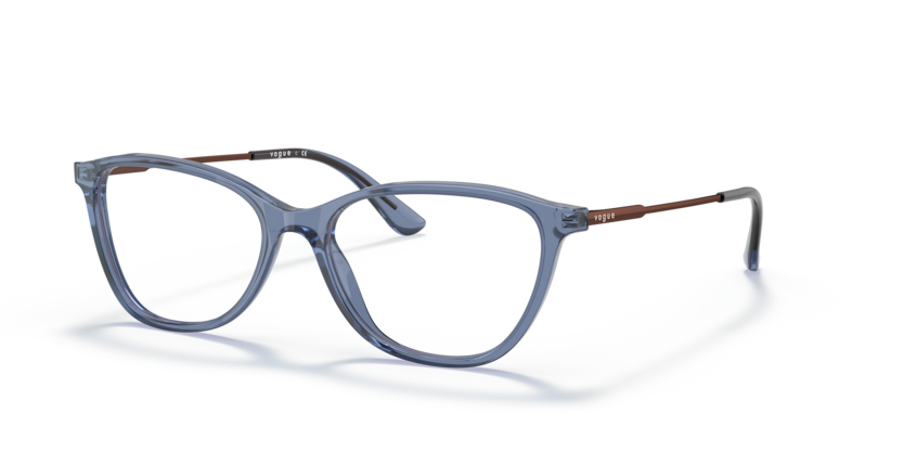 VOGUE PLASTIC CATEYE TRANSPARENT BLUE FULL FRAME