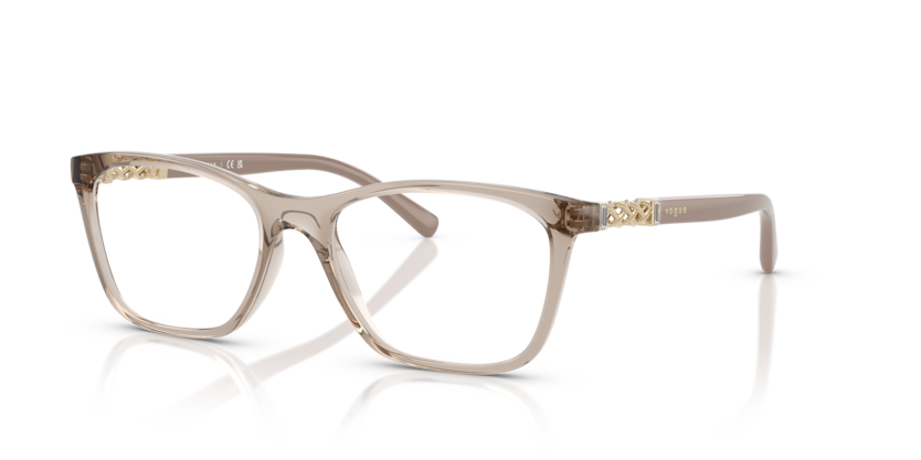 VOGUE PLASTIC SQUARE TRANSPARENT CARAMEL FULL FRAME