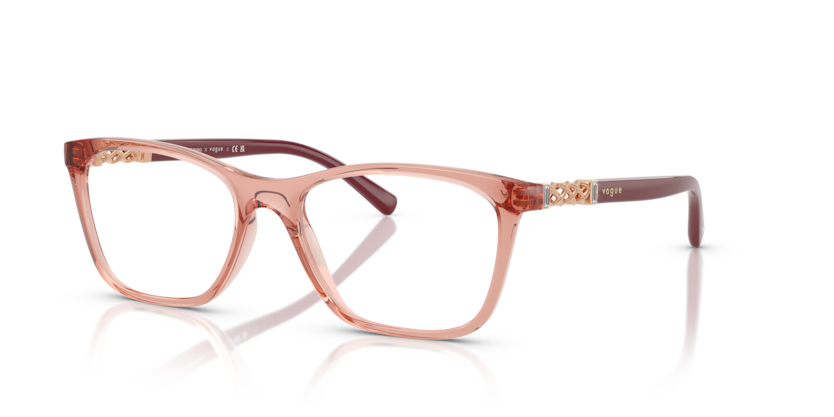 VOGUE PLASTIC SQUARE TRANSPARENT PINK FULL FRAME