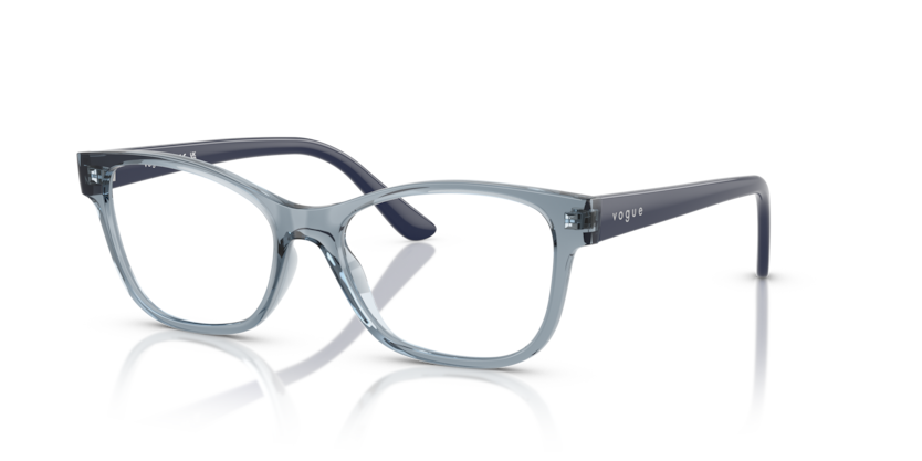 VOGUE PLASTIC TRANSPARENT LIGHT BLUE SQUARE FULL FRAME