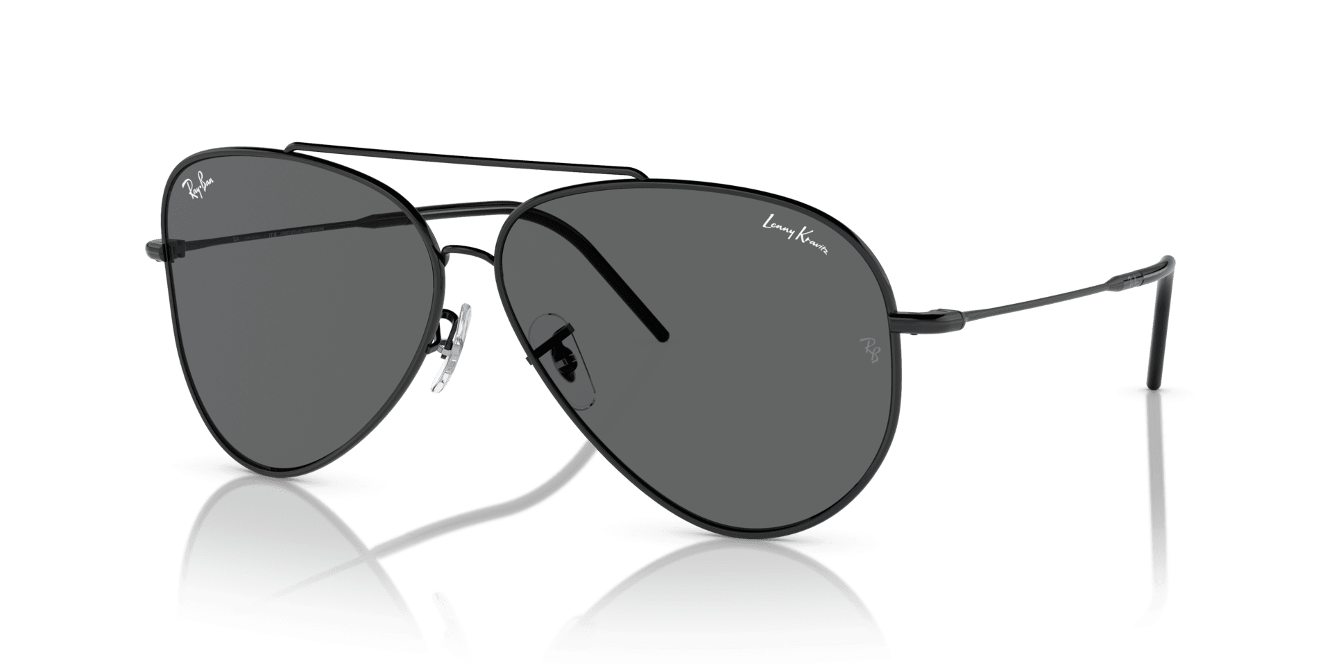 RAYBAN METAL REVERSE AVIATOR BLACK DARK GRY SUNGLASS
