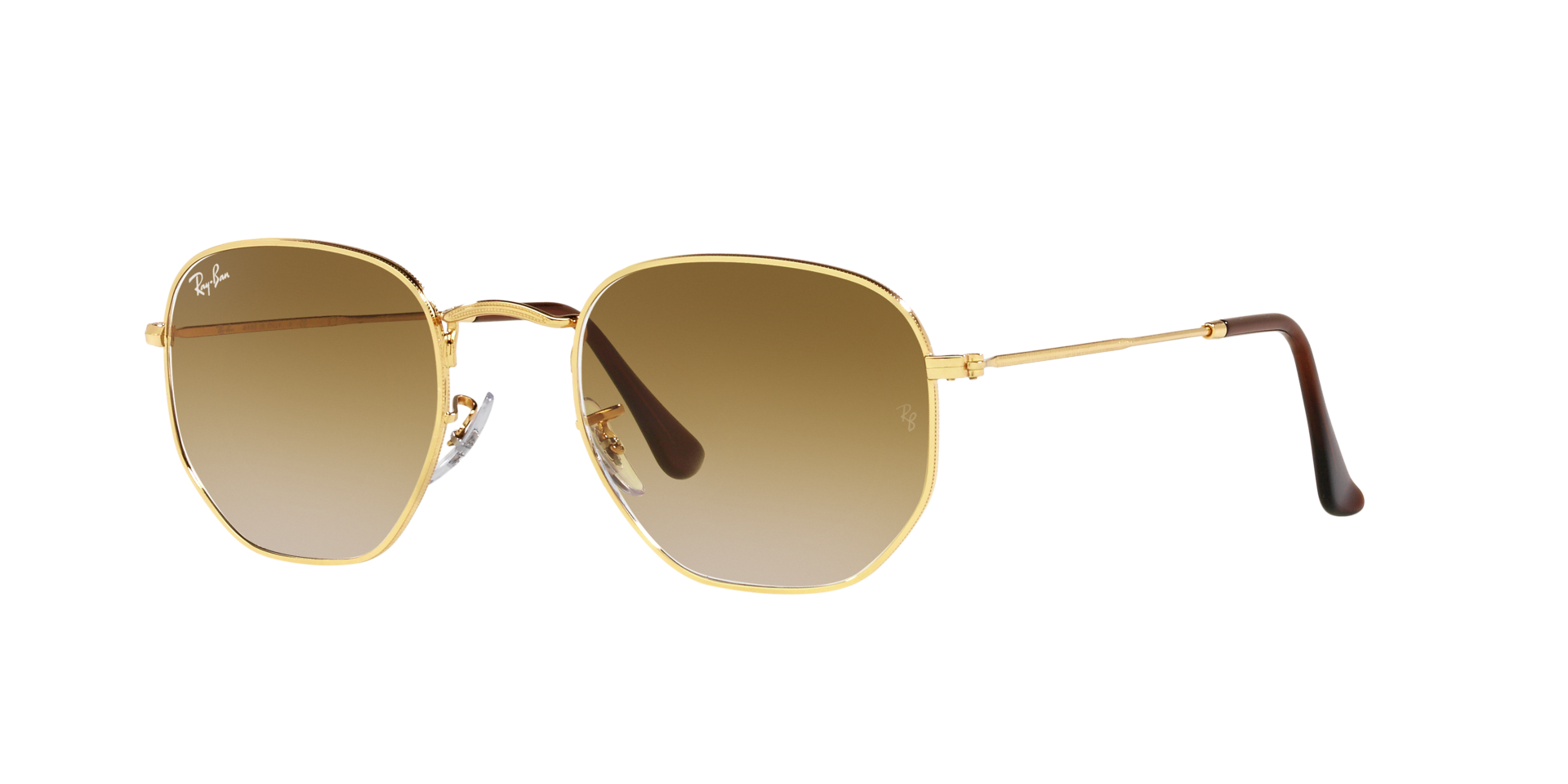 RAYBAN METAL HEXAGON GOLDEN BROWN GRADDELE SUNGLASS