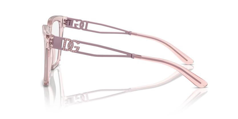 DOLCE AND GABBANA PLASTIC TRANSPARENT ROSE SQUARE FULL FRAME