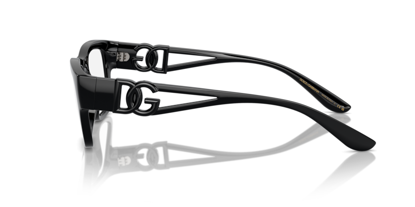 DOLCE AND GABBANA PLASTIC BLACK RECTANGLE FULL FRAME