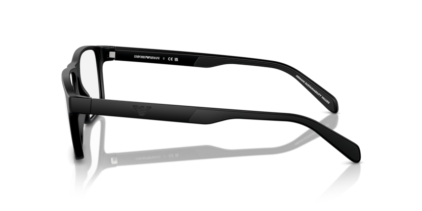 EMPORIO ARMANI PLASTIC MATTE BLACK RECTANGLE FULL FRAME