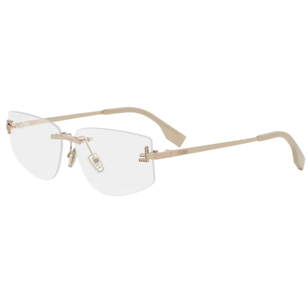 FENDI METAL ROSE GOLD IRREGULAR RIMLESS FRAME