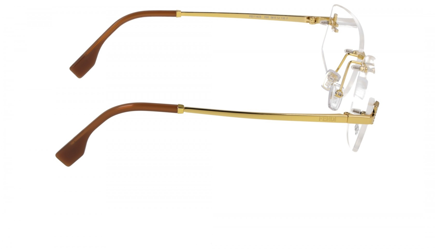 FENDI METAL GOLD IRREGULAR RIMLESS FRAME