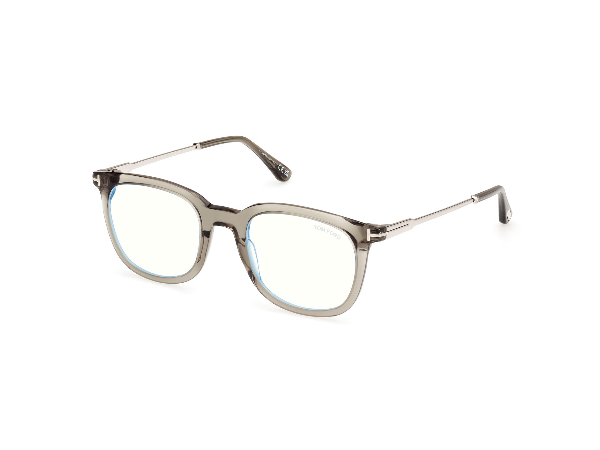 TOM FORD TRANSPERENT OLIVE GREEN PLASTIC SQUARE FULL FRAME
