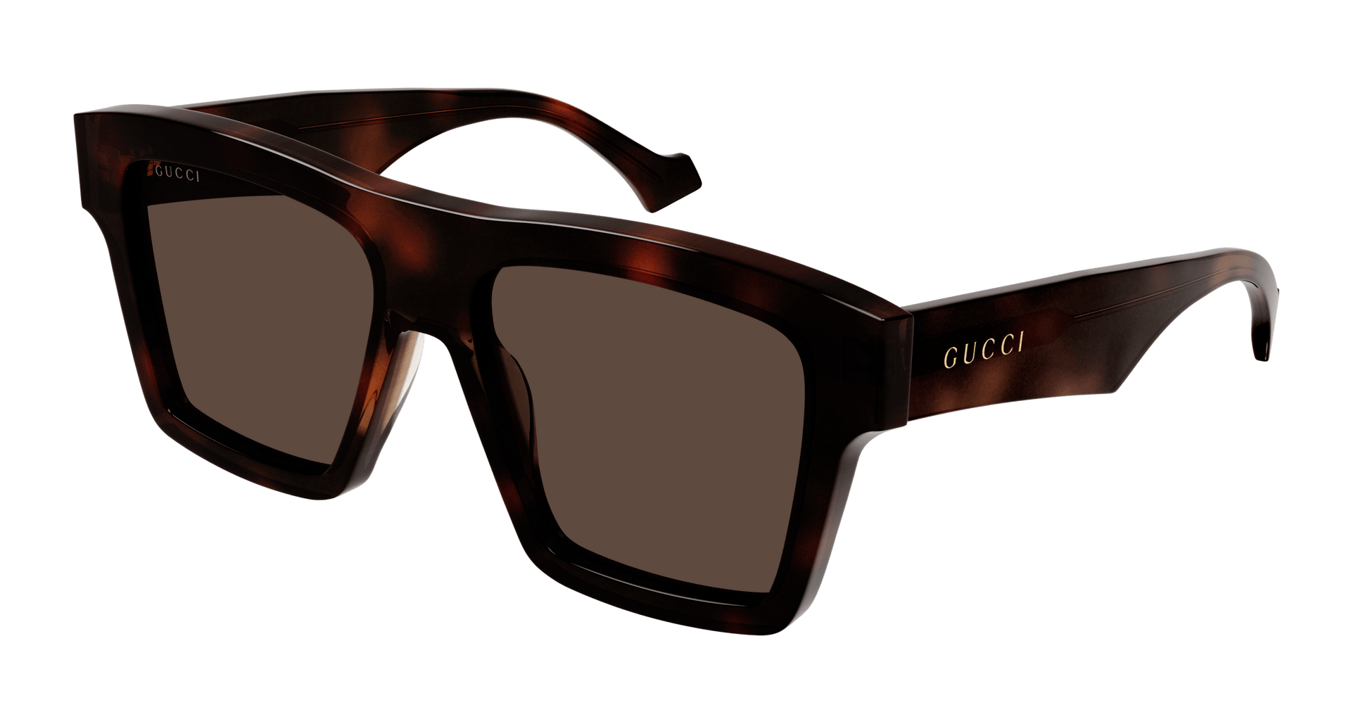 GUCCI HAVANA SQUARE PLASTIC SUNGLASS
