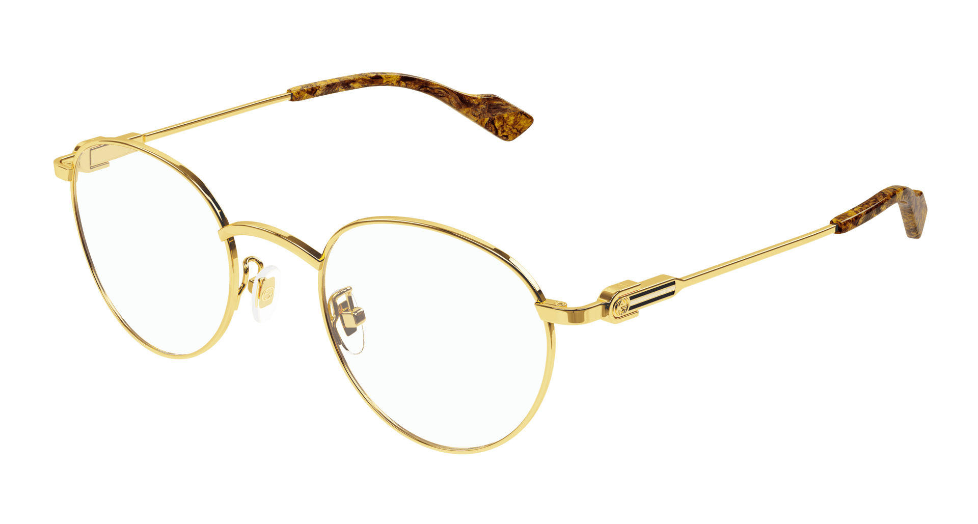 GUCCI METAL GOLD ROUND EYE FULL FRAME
