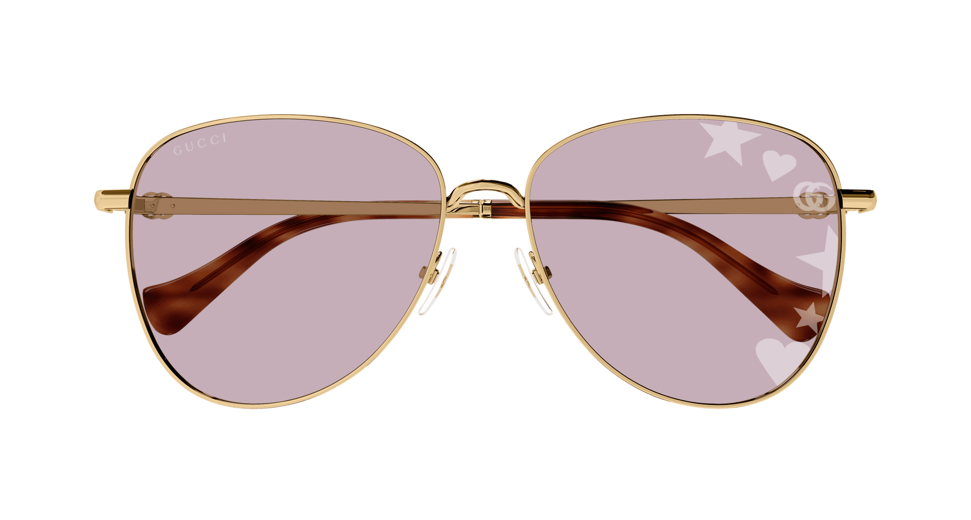 GUCCI BUTTERFLY LIGHT GOLD METAL SUNGLASS