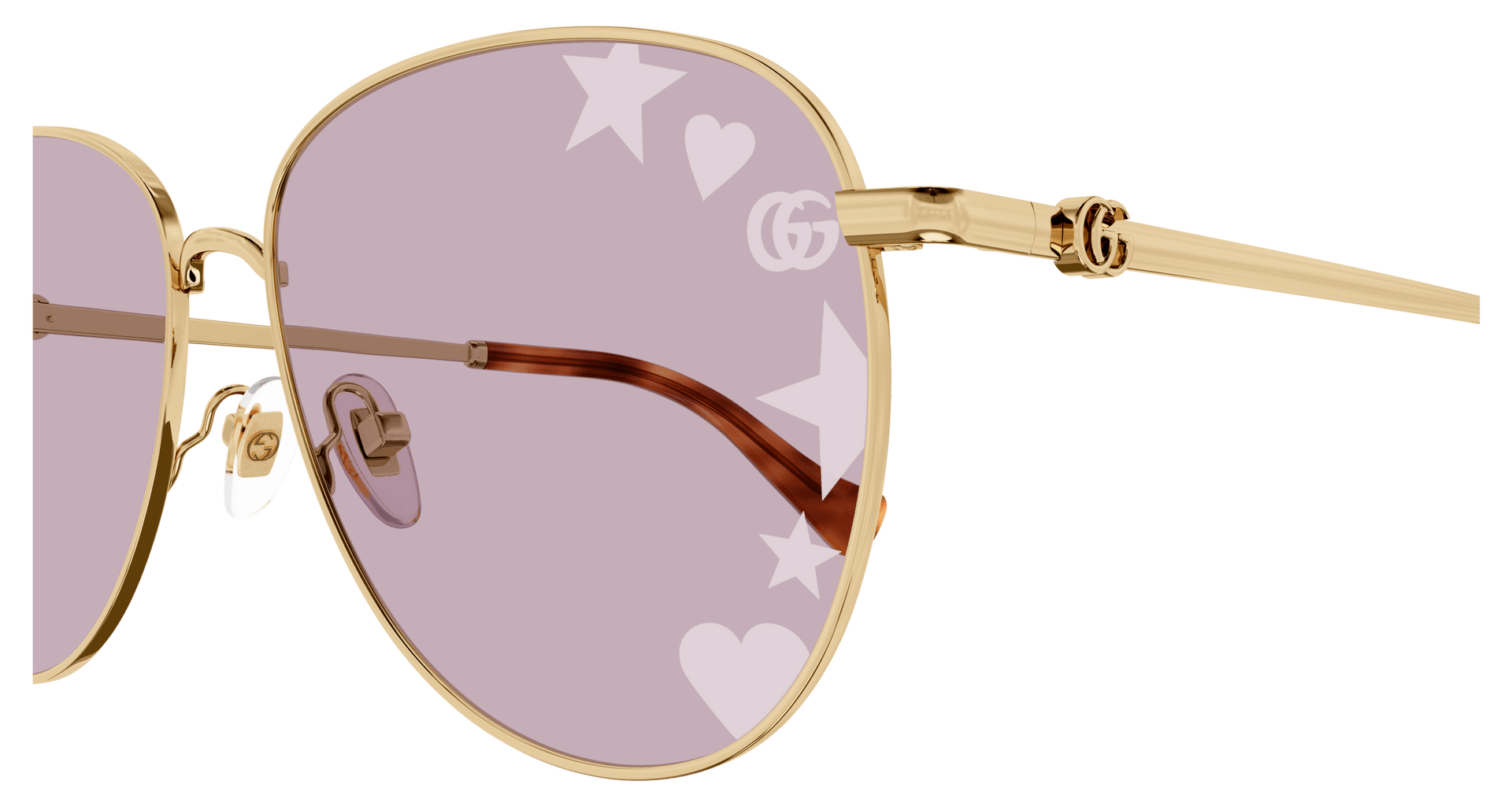 GUCCI BUTTERFLY LIGHT GOLD METAL SUNGLASS