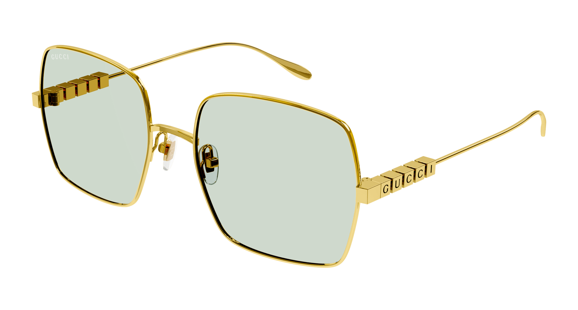 GUCCI GOLD METAL SQUARE SUNGLASS