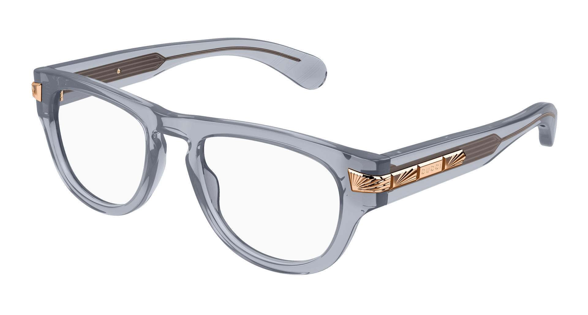 GUCCI PLASTIC ROUND TRANSPERENT GRY FULL FRAME