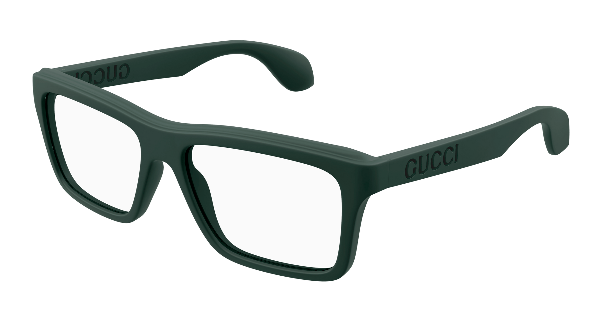 GUCCI PLASTIC SQUARE MATTE GREEN FULL FRAME