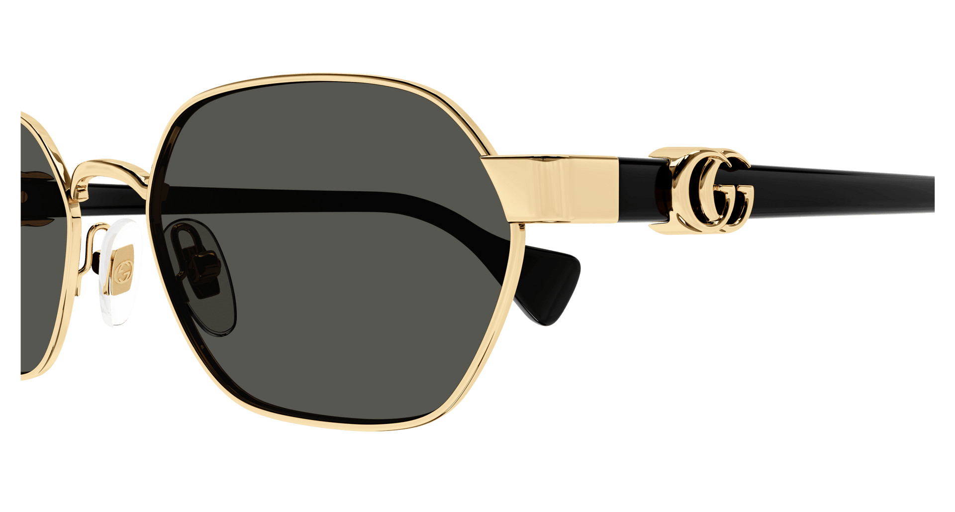 GUCCI METAL IRREGULAR GOLD SUNGLASS