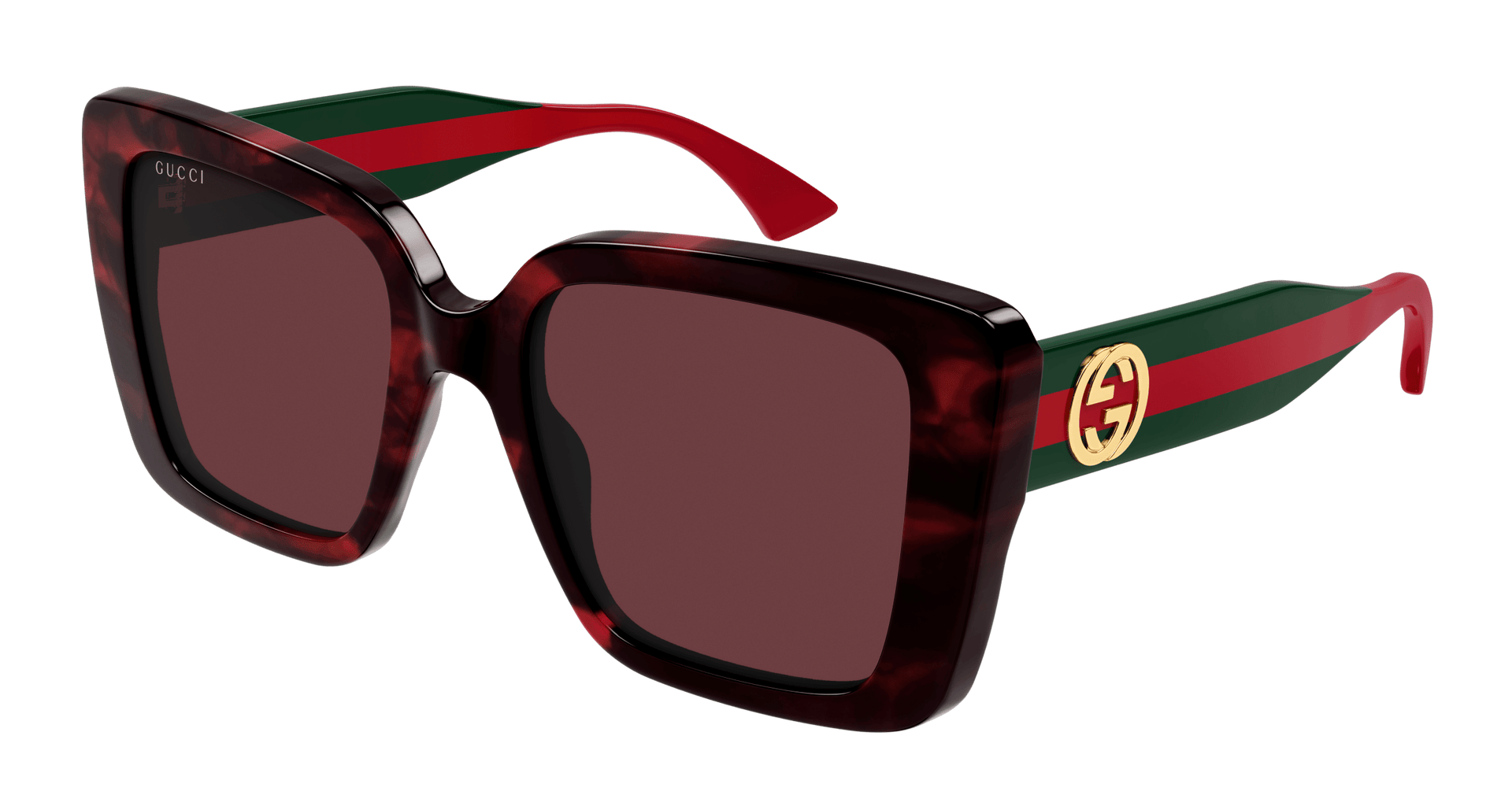 GUCCI PLASTIC BUTTERFLY BLACK RED HAVANA FULL SUNGLASS