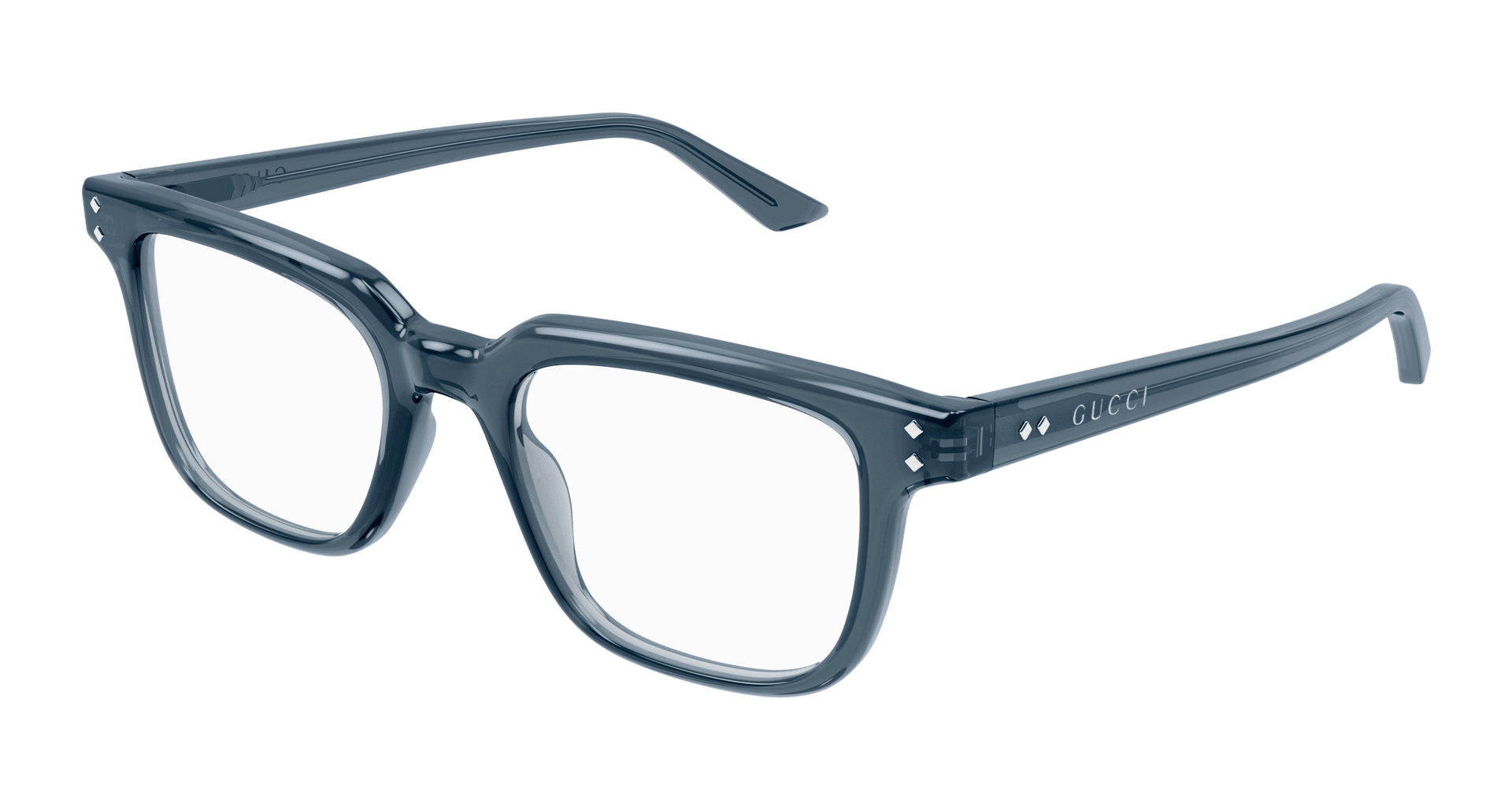 GUCCI PLASTIC SQUARE TRANSPARENT BLUE FULL FRAME