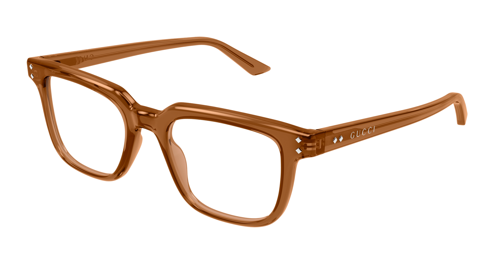 GUCCI PLASTIC TRANSPARENT BROWN SQUARE FULL FRAME