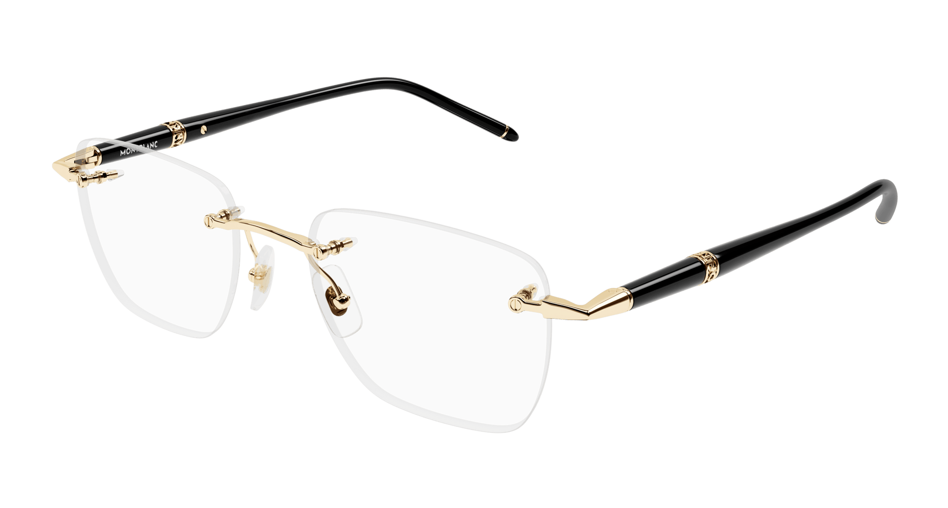 MONT BLANC METAL RIMLESS BLACK GOLD FRAME