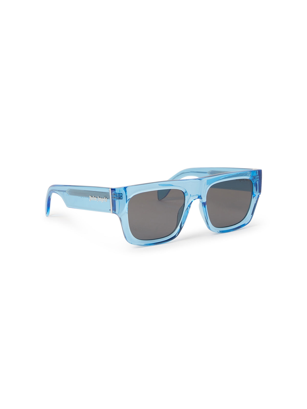 PALM ANGELS PLASTIC TRANSPARENT BLUE SQUARE SUNGLASS