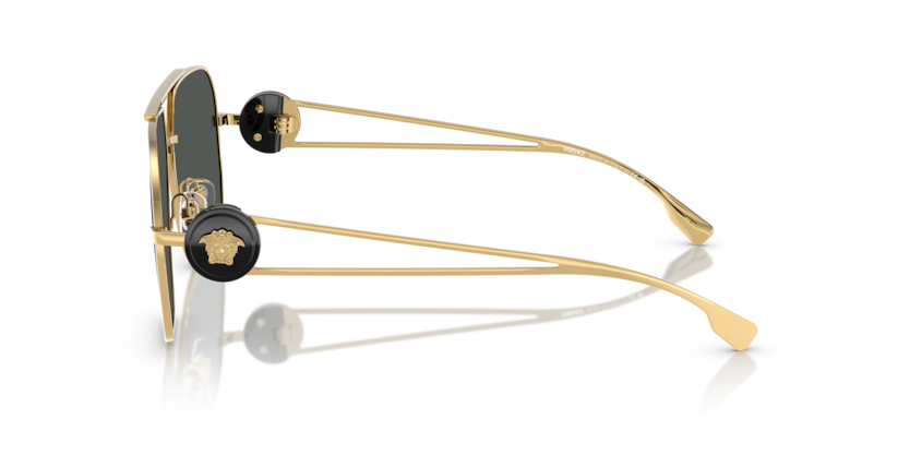 VERSACE METAL SQUARE GOLD SUNGLASSES