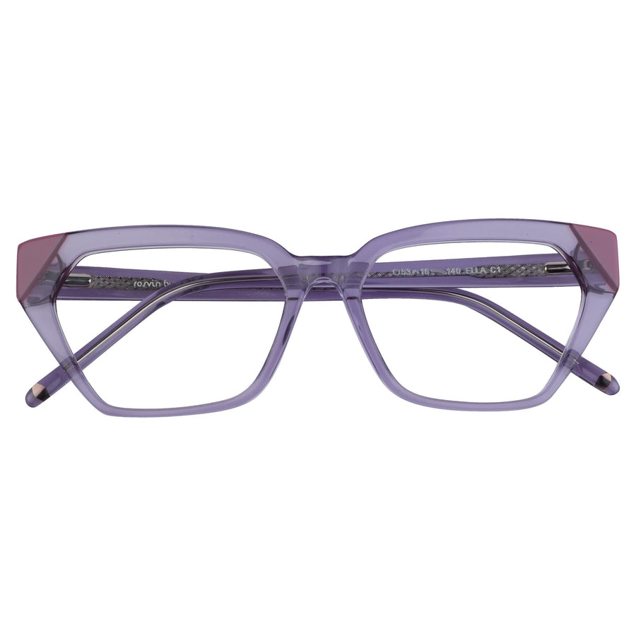 ROSVIN BUGS CATEYE CRYSTAL PURPLE PLASTIC FULL FRAME