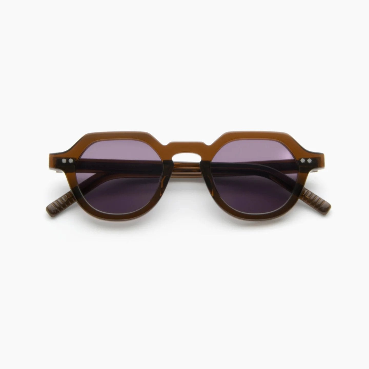 AKILA TRANSPERENT BROWN IRREGULAR PLASTIC SUNGLASS