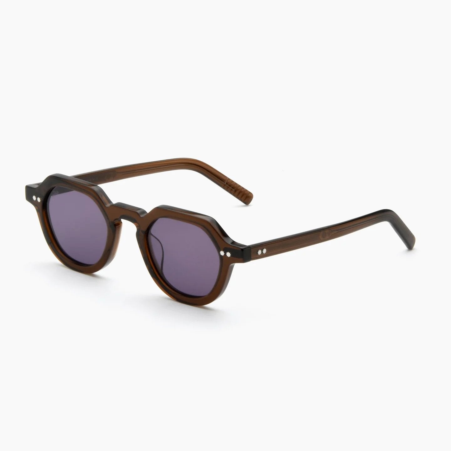 AKILA TRANSPERENT BROWN IRREGULAR PLASTIC SUNGLASS