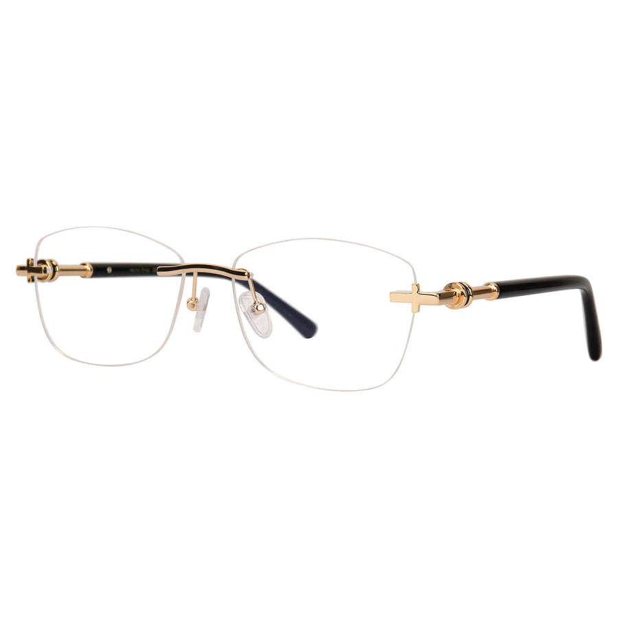 ROSVIN BUGS METAL RIMLESS RECTANGLE GOLD FRAME