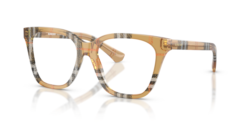 BURBERRY PLASTIC CHECK SAND CATEYE FULL FRAME