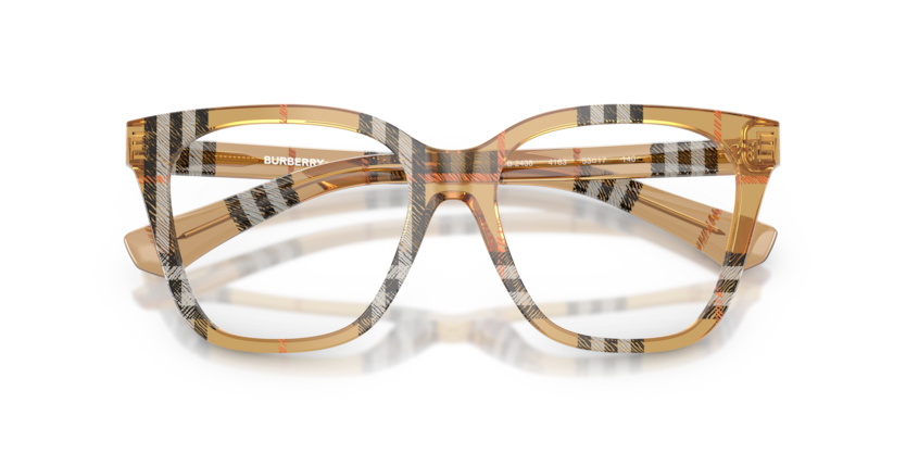 BURBERRY PLASTIC CHECK SAND CATEYE FULL FRAME