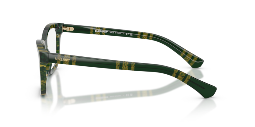 BURBERRY PLASTIC RECTANGLE CHECK GREEN FULL FRAME