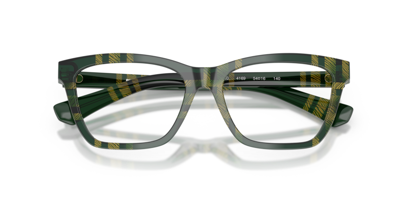 BURBERRY PLASTIC RECTANGLE CHECK GREEN FULL FRAME